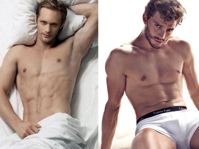 Alexander Skarsgard e Jamie Dornan como Christian Grey Alexander Skarsgard e Jamie Dornan como Christian Grey
